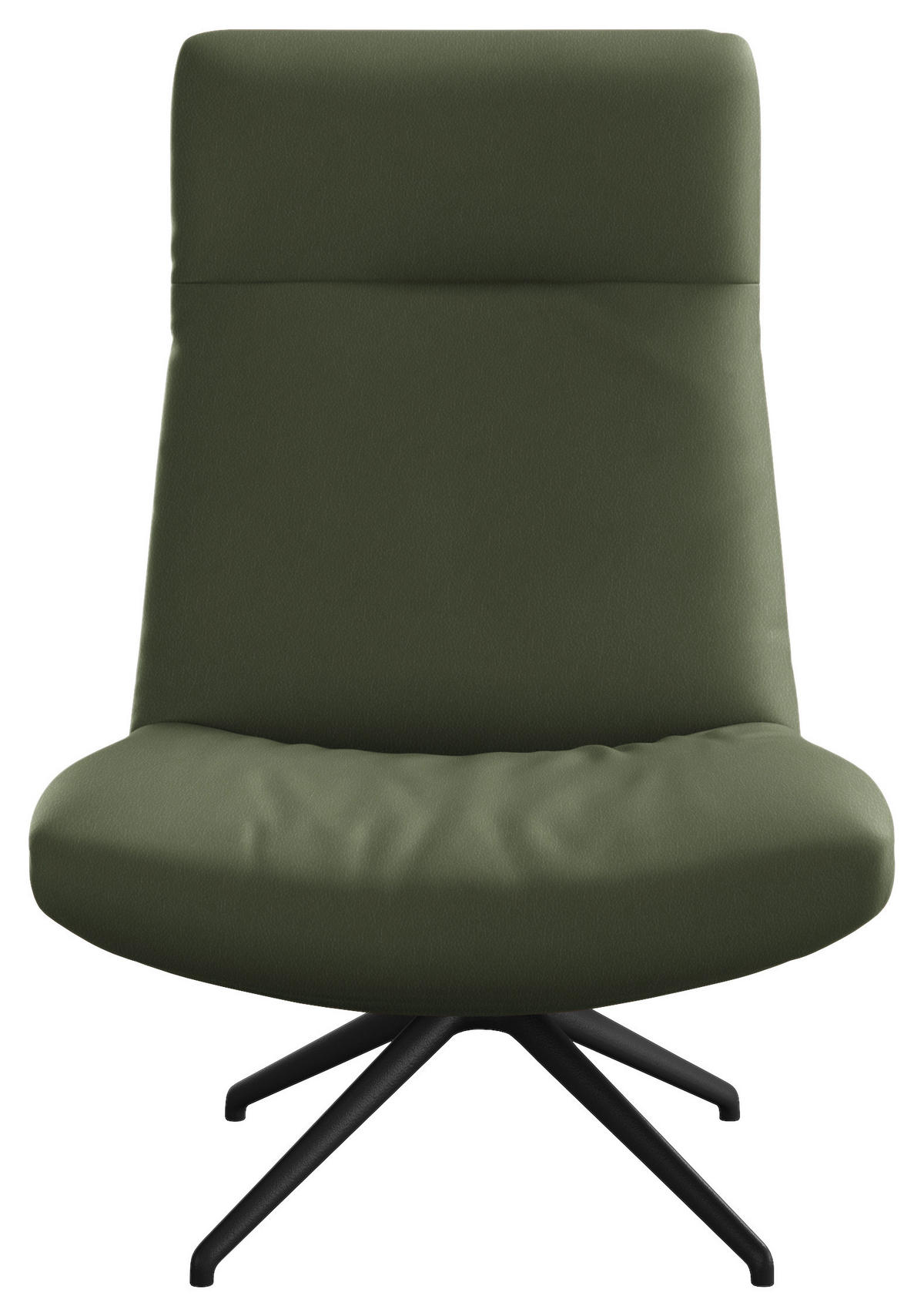 SESSEL in Echtleder Grün  - Schwarz/Grün, Modern, Leder/Metall (74/105/92cm) - Johann Jakob