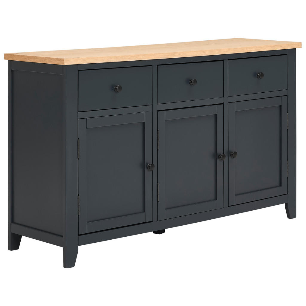 MID.YOU ŠIROKÁ KOMODA, dub, borovice, přírodní barvy, tmavě modrá, 139/83/42 cm