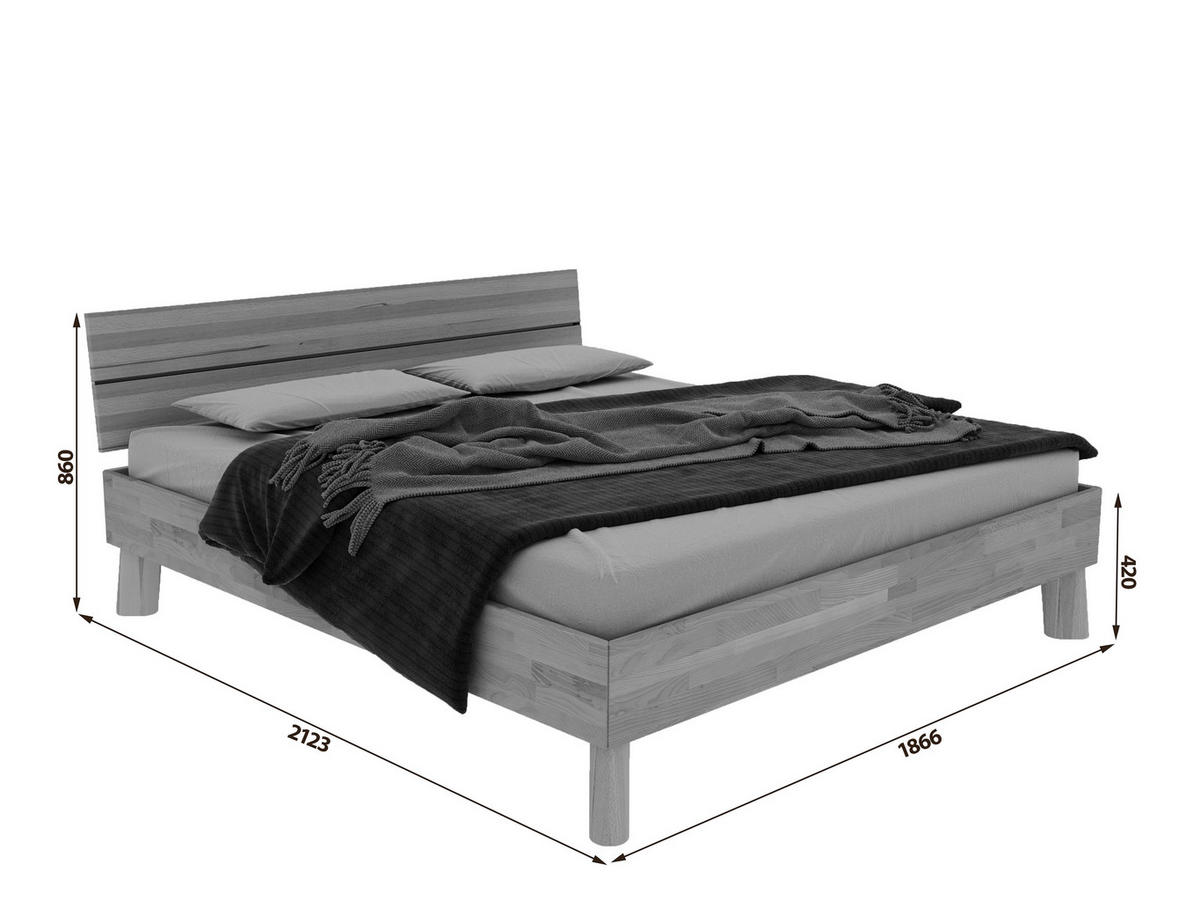 BETT 180/200 cm  in Naturfarben  - Naturfarben, MODERN, Holz (180/200cm) - MID.YOU