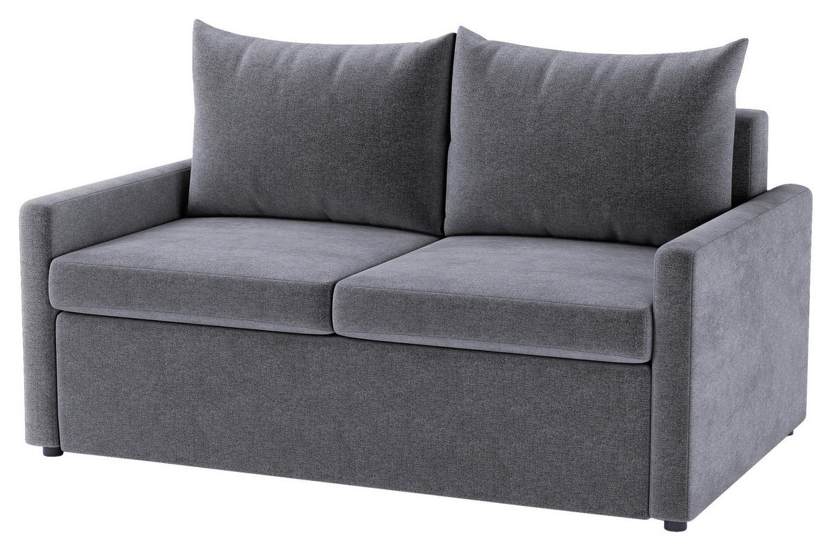 SCHLAFSOFA COLOGNE in Flachgewebe Dunkelgrau  - Dunkelgrau/Schwarz, Design, Kunststoff/Textil (152/89/92cm) - MID.YOU