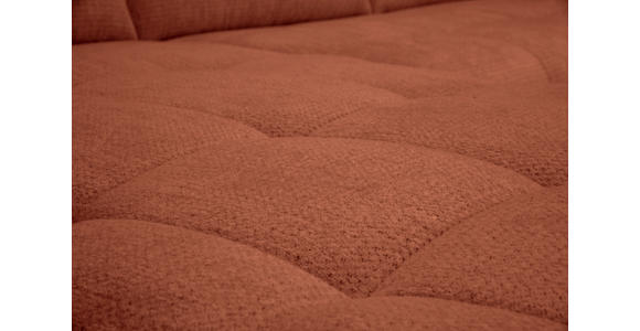 ECKSOFA Rostfarben Chenille Armlehnenkissen, Rücken echt, Sitztiefenverstellung  - Rostfarben/Schwarz, KONVENTIONELL, Textil/Metall (215/313cm) - Hom`in