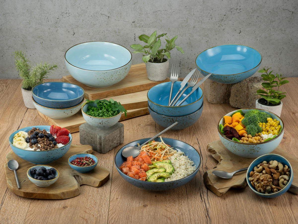 DIPPSKÅL SET 8 cm  - ljusblå, Trend, keramik (8cm) - Creatable