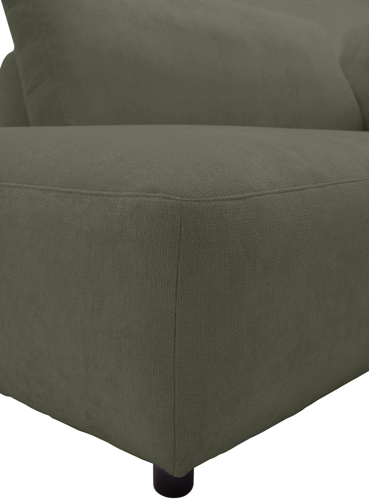 ECKSOFA  in Chenille Olivgrün  224/307 cm  - Schwarz/Olivgrün, KONVENTIONELL, Kunststoff/Textil (224/307cm) - Hom`in