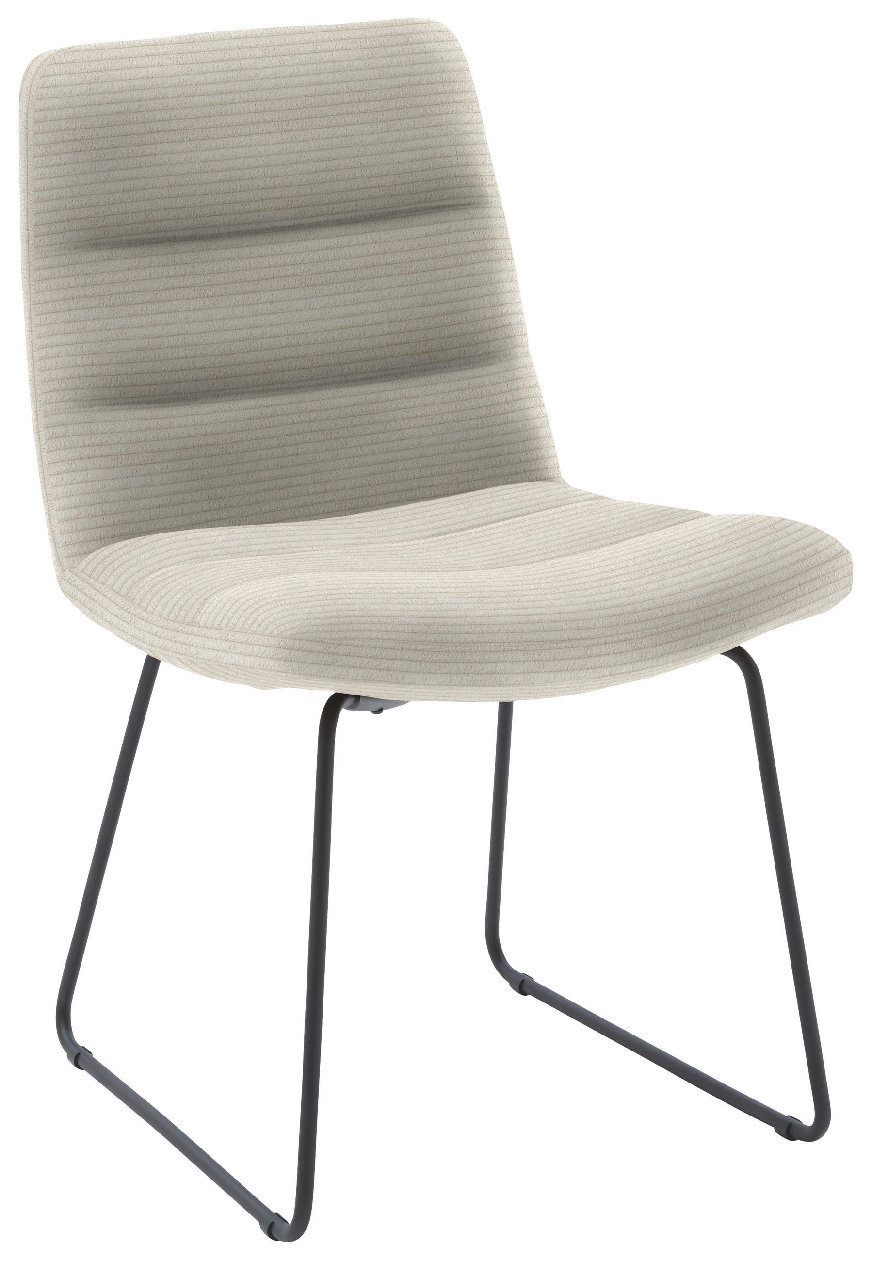 STUHL  in Cord Textil  - Schwarz/Naturfarben, Design, Textil/Metall (52/88/66cm) - Dieter Knoll