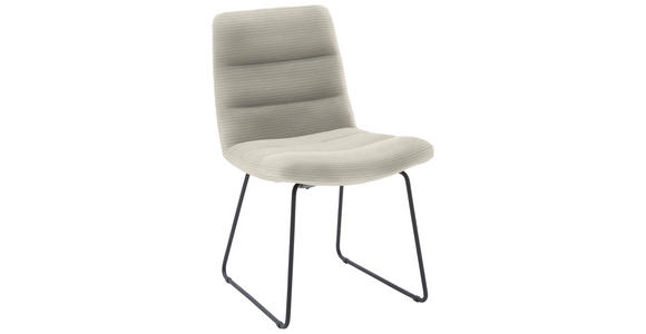 STUHL  in Cord Textil  - Schwarz/Naturfarben, Design, Textil/Metall (52/88/66cm) - Dieter Knoll