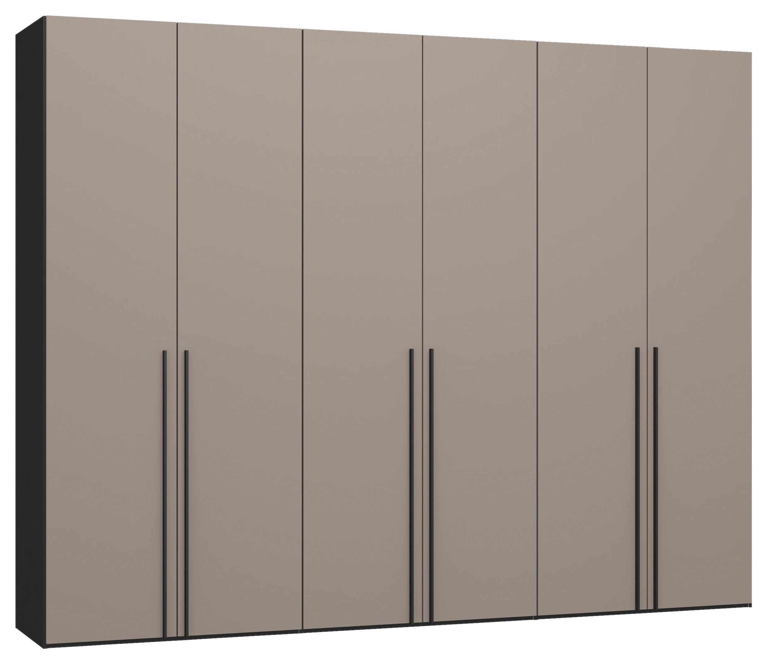 DREHTÜRENSCHRANK 303/236/59 cm,  in Schwarz, Hellbraun, 6-türig  - Hellbraun/Schwarz, Design, Holzwerkstoff/Metall (303/236/59cm) - Jutzler