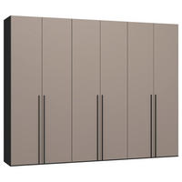 DREHTÜRENSCHRANK 303/236/59 cm,  in Schwarz, Hellbraun, 6-türig  - Hellbraun/Schwarz, Design, Holzwerkstoff/Metall (303/236/59cm) - Jutzler
