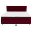 BOXSPRINGBETT 180/200 cm  in Weinrot  - Chromfarben/Weinrot, KONVENTIONELL, Textil/Metall (180/200cm) - Carryhome