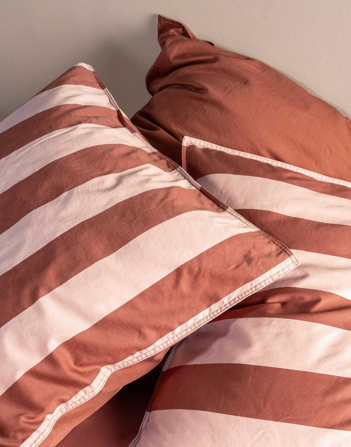 BETTWÄSCHE 3-teilig Minte Satin 200/200 cm  - Hellrosa/Terracotta, KONVENTIONELL, Textil (200/200cm) - Essenza