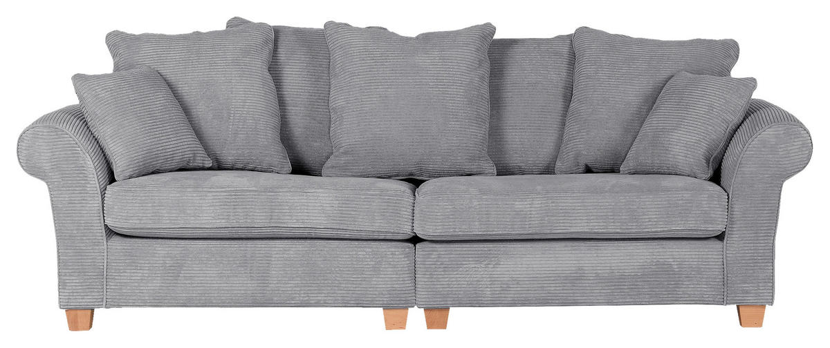 BIG SOFFA i manchester ljusgrå  - ljusgrå/ekfärgad, Lifestyle, trä/textil (264/70/111cm) - Livetastic