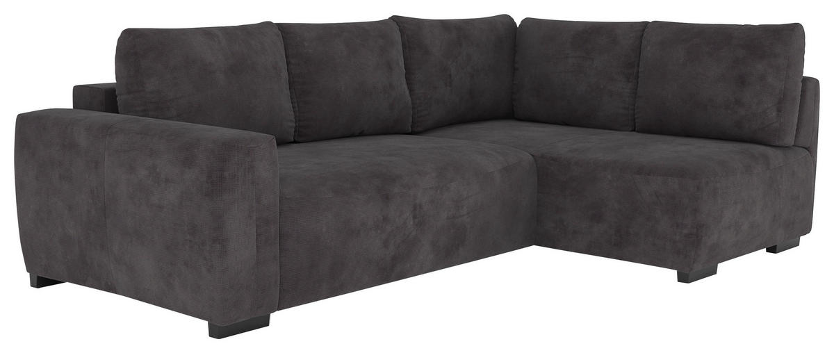 ECKSOFA GIRO in Chenille Schwarz  252/170 cm  - Schwarz, Trend, Kunststoff/Textil (252/170cm) - MID.YOU