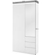 GARDEROBENSCHRANK Romina in 91/198/38 cm - Eichefarben/Weiß, Design, Glas/Holz (91/198/38cm) - Novel