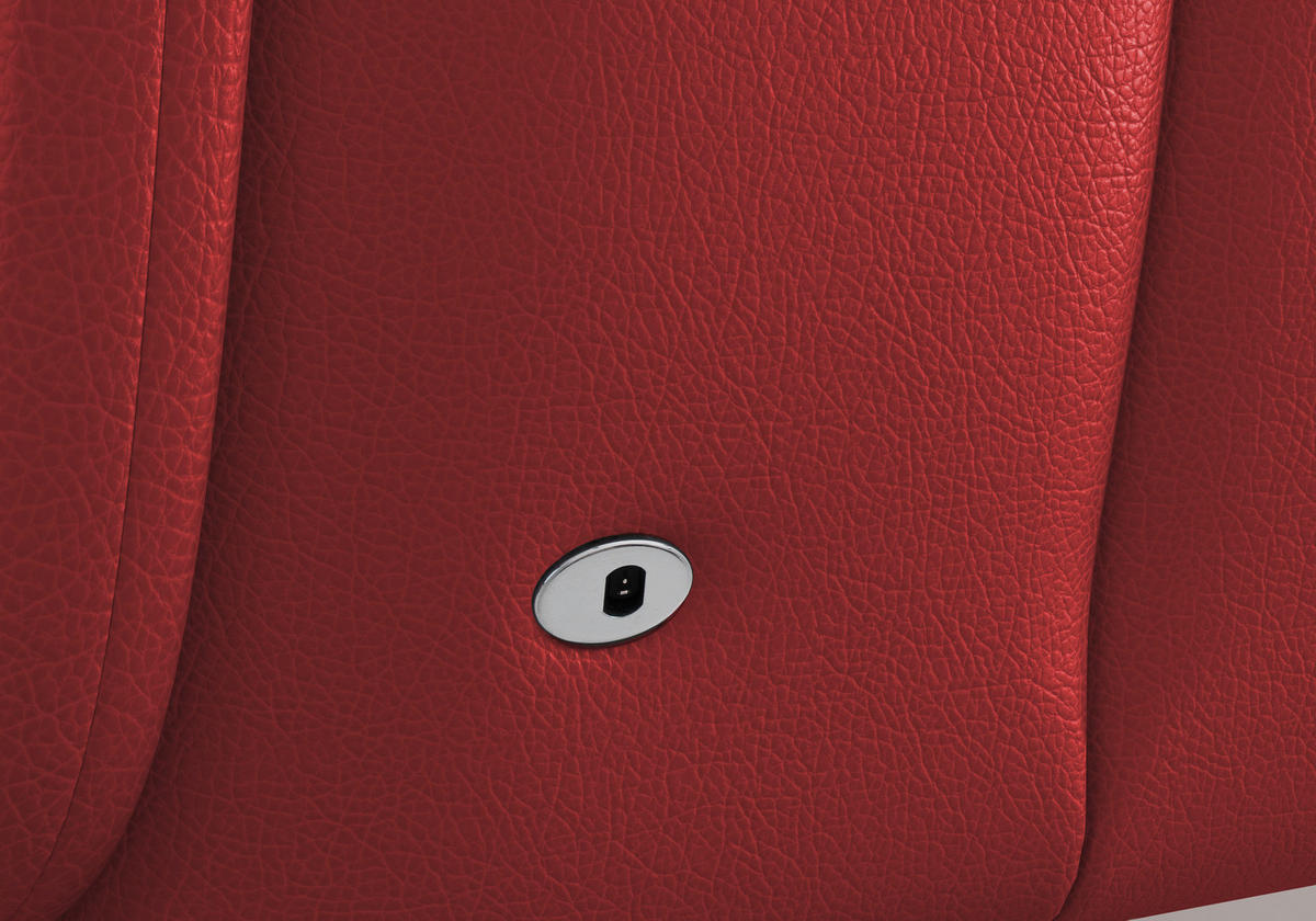 SESSEL in Echtleder Rot  - Rot/Schwarz, Konventionell, Leder/Metall (74/112/82cm) - Sit & More