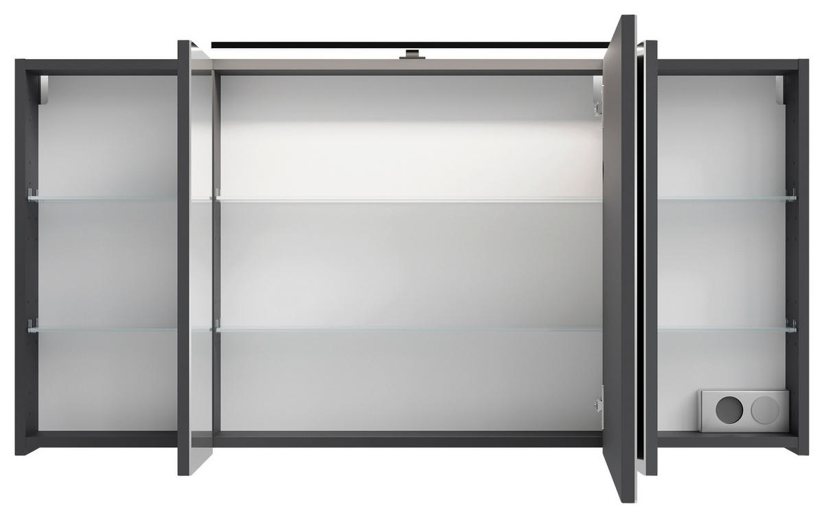 SPIEGELSCHRANK 120/60/20 cm  - Anthrazit, MODERN, Glas/Holzwerkstoff (120/60/20cm) - MID.YOU