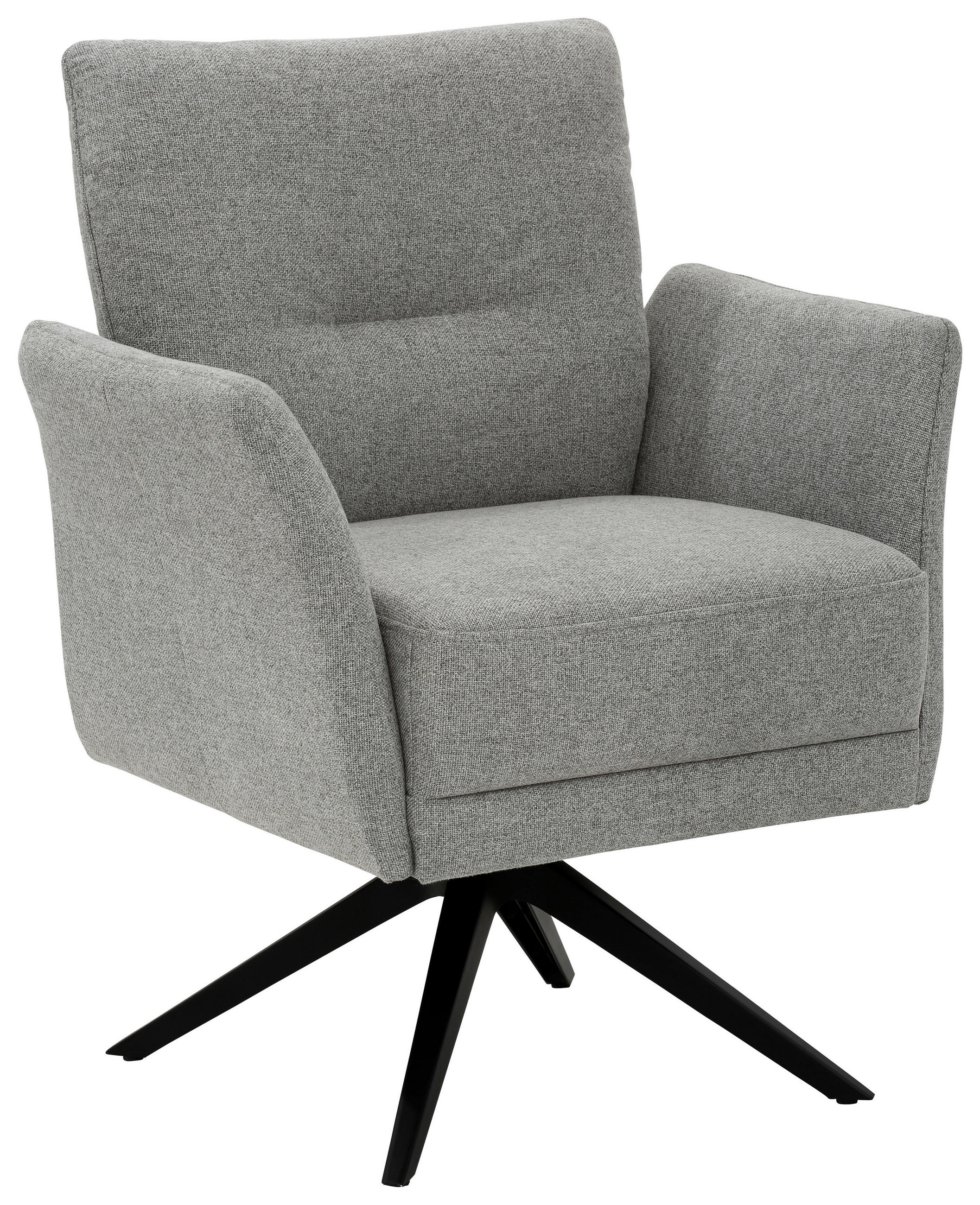 ARMLEHNSTUHL  in Flachgewebe  - Schwarz/Grau, Design, Textil/Metall (77/92/64cm) - Moderano