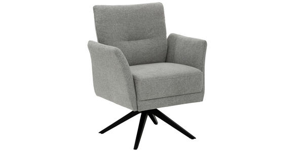 ARMLEHNSTUHL in Flachgewebe - Schwarz/Grau, Design, Textil/Metall (77/92/64cm) - Moderano