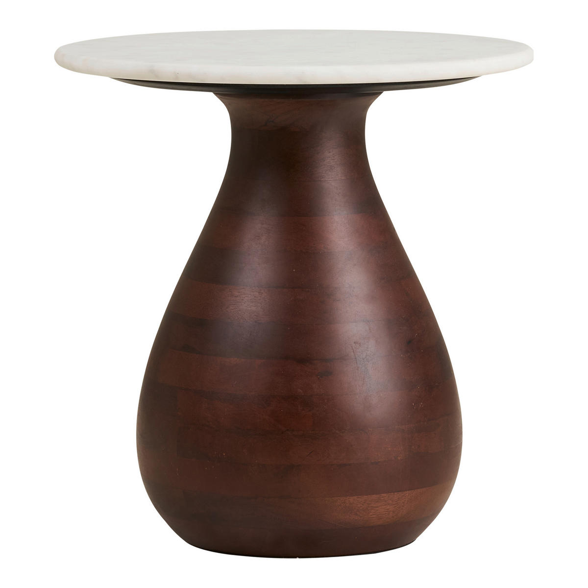BEISTELLTISCH in Stein 40/40/41 cm  - Dunkelbraun/Weiß, Design, Holz/Stein (40/40/41cm) - MID.YOU