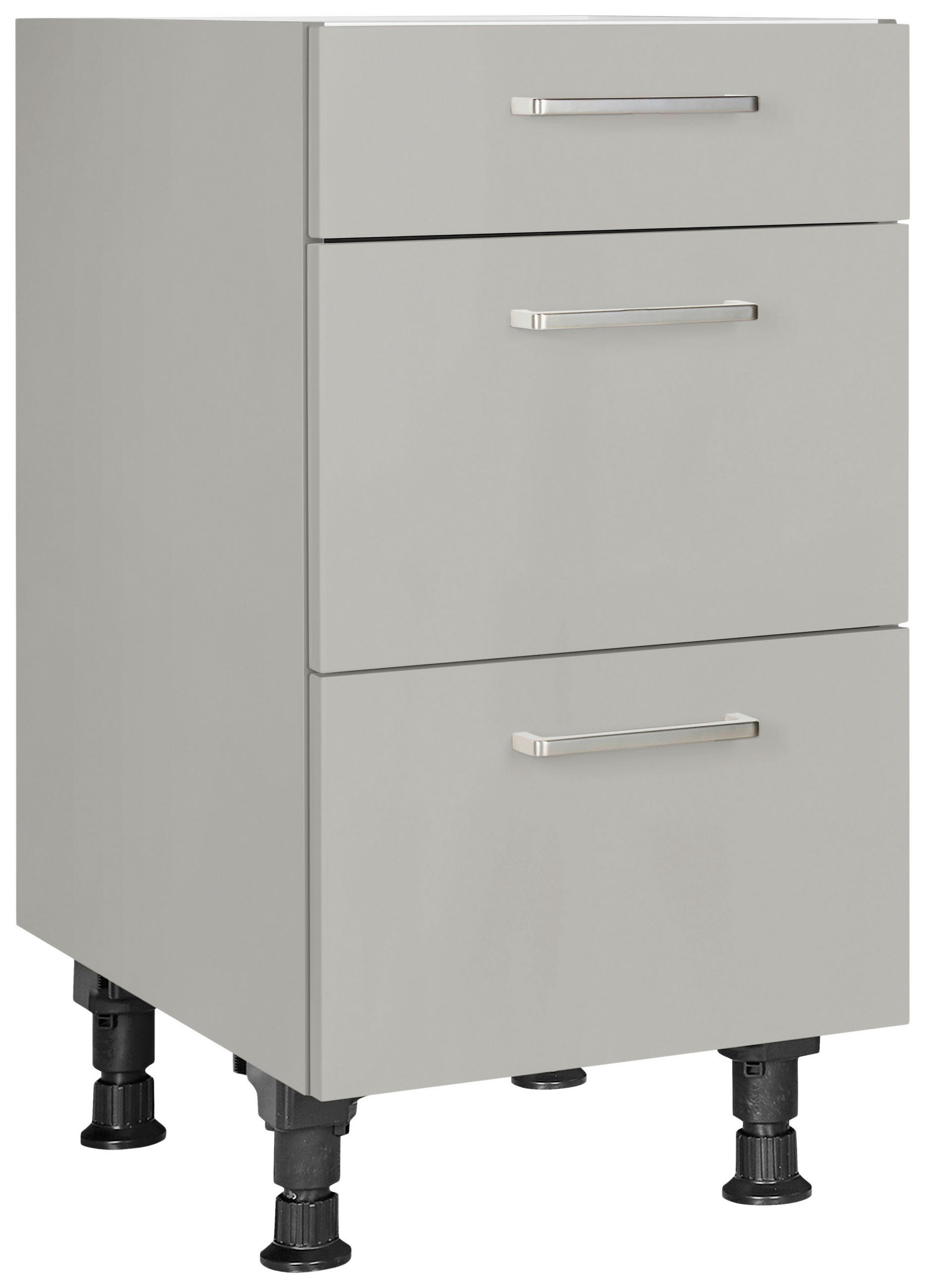 SCHUBKASTENUNTERSCHRANK 45/87/56 cm  in Grau  - Edelstahlfarben/Grau, MODERN, Holzwerkstoff/Metall (45/87/56cm) - Nobilia