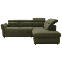ECKSOFA  in Mikrofaser Grün  254/224 cm  - Schwarz/Grün, Design, Kunststoff/Textil (254/224cm) - Stylife