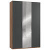 DREHTÜRENSCHRANK in Eichefarben, Graphitfarben  - Chromfarben/Eichefarben, Modern, Holzwerkstoff (150/236/58cm) - MID.YOU