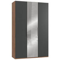 DREHTÜRENSCHRANK in Graphitfarben, Eichefarben  - Chromfarben/Eichefarben, Modern, Holzwerkstoff (150/236/58cm) - MID.YOU