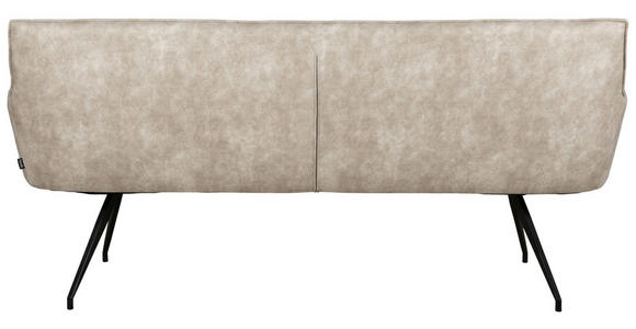SITZBANK 203,5/87/64 cm Mikrofaser Schwarz, Taupe  - Taupe/Schwarz, Design, Textil/Metall (203,5/87/64cm) - Novel