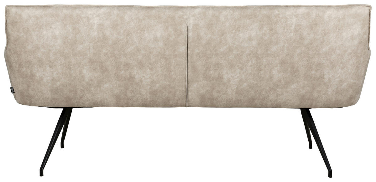 SITZBANK 203,5/87/64 cm Mikrofaser Schwarz, Taupe  - Taupe/Schwarz, Design, Textil/Metall (203,5/87/64cm) - Novel