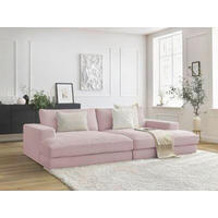 BIGSOFA LEONARD Cord Lila  - Lila/Schwarz, MODERN, Kunststoff/Textil (274/77/159cm)