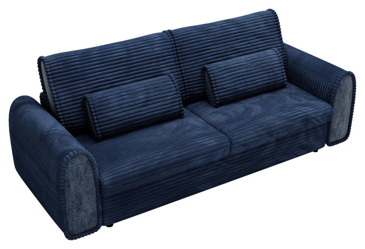 SCHLAFSOFA in Cord, Feincord Dunkelblau  - Schwarz/Dunkelblau, Konventionell, Kunststoff/Textil (240/83/116cm) - Carryhome