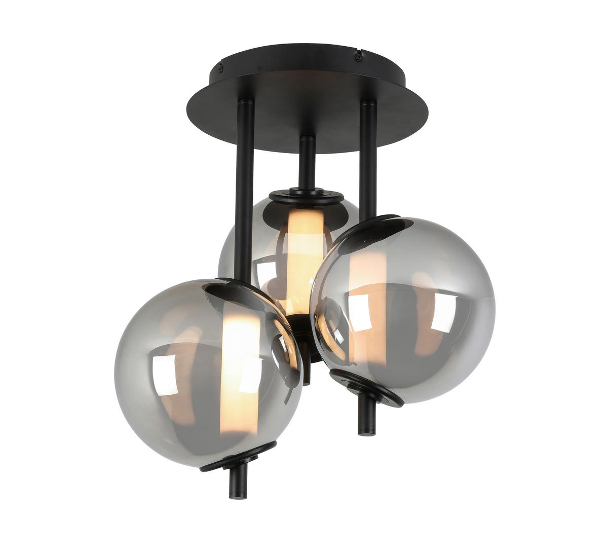 STROPNÍ LED SVÍTIDLO, 45/49 cm  - černá/barvy chromu, Design, kov/plast (45/49cm) - Dieter Knoll