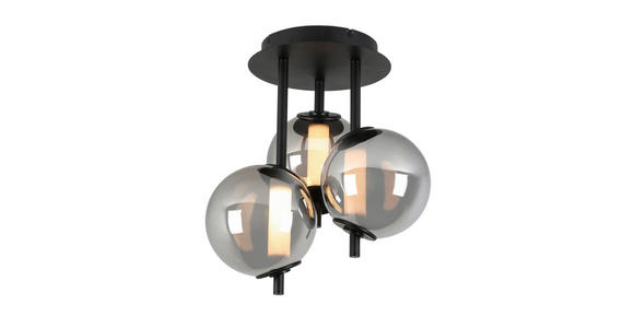 LED-DECKENLEUCHTE 45/49 cm - Chromfarben/Schwarz, Design, Glas/Kunststoff (45/49cm) - Dieter Knoll