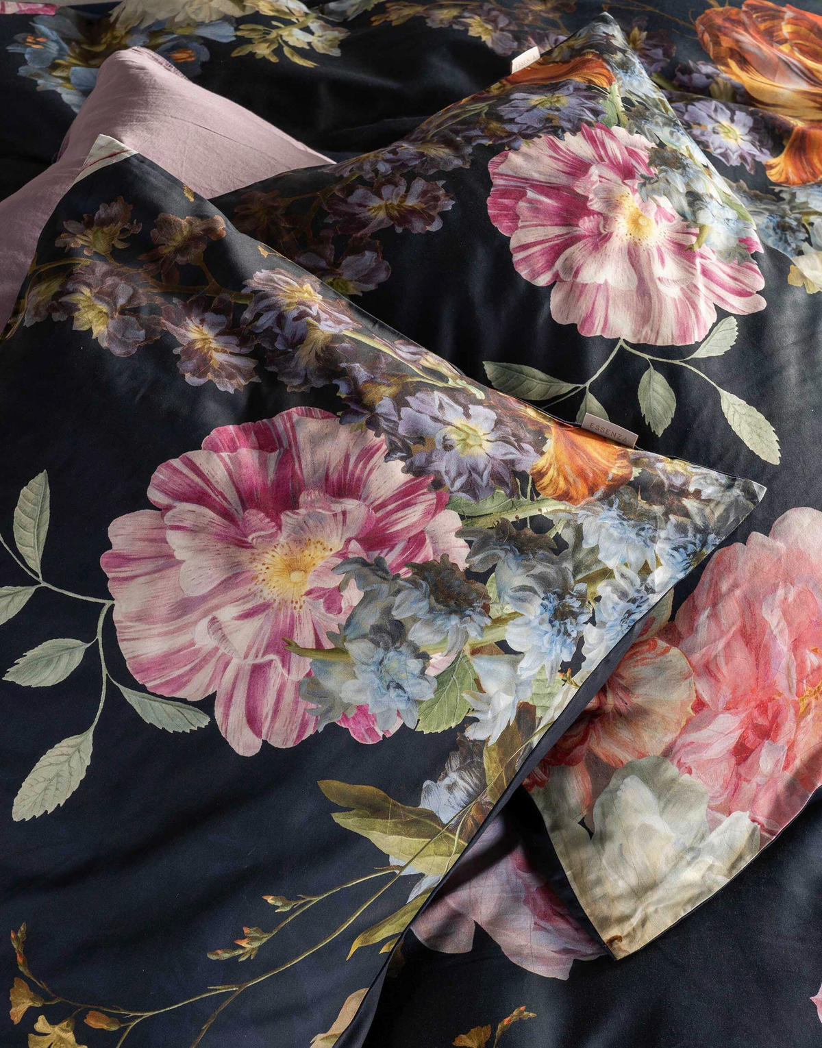 BETTWÄSCHE Rosabelle Satin 200/200 cm  - Dunkelblau, KONVENTIONELL, Textil (200/200cm) - Essenza