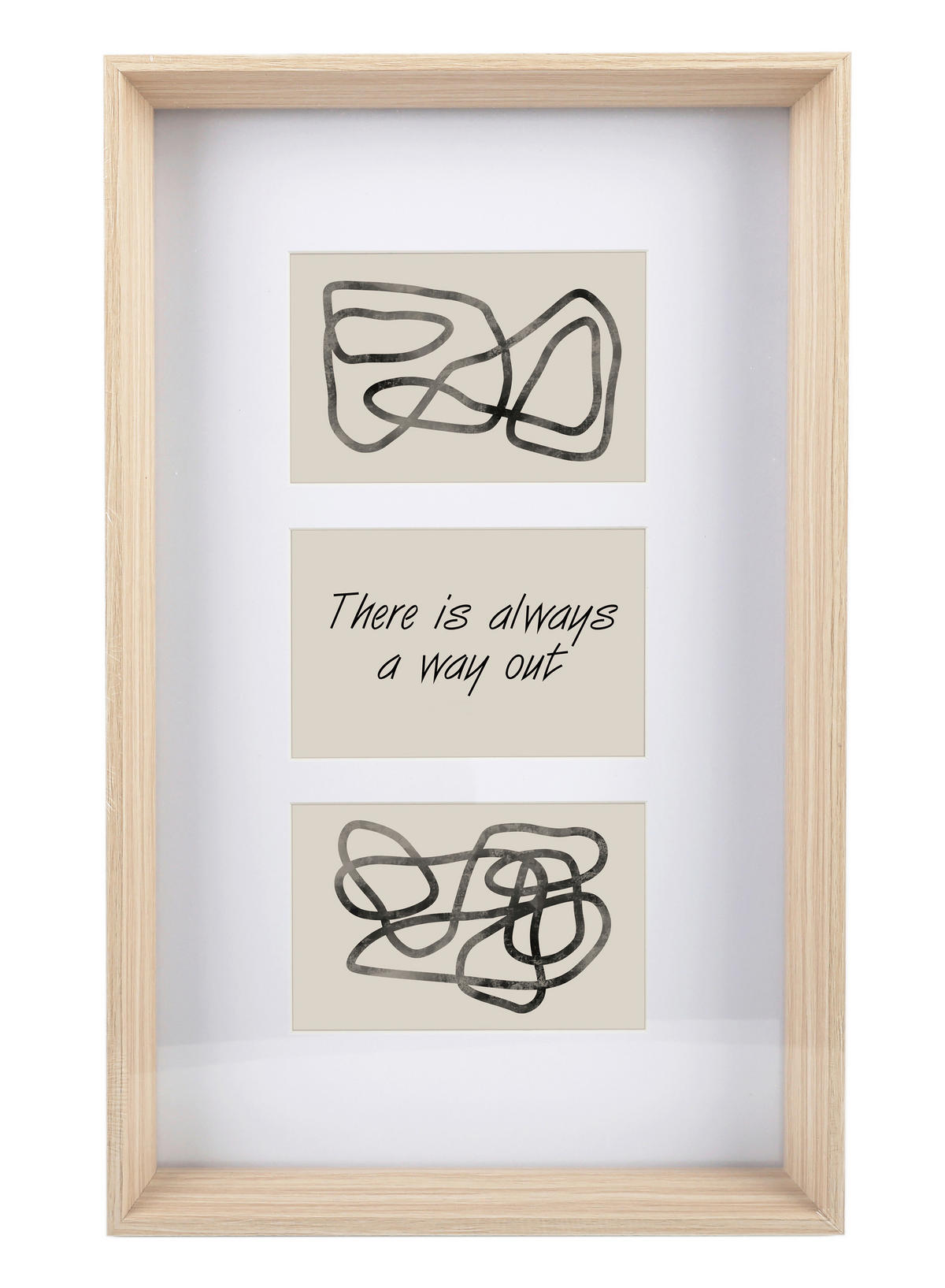 RAM ZA VIŠE SLIKA       28/45/4 cm   - prirodna boja, Osnovno, papir/staklo (28/45/4cm) - Monee