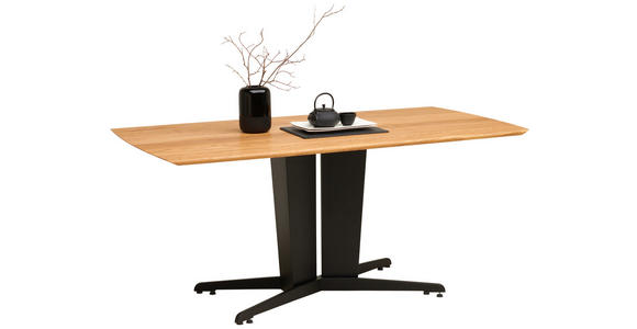 ESSTISCH Wildeiche rechteckig Wildeiche  - Wildeiche/Schwarz, KONVENTIONELL, Holz/Metall (170/90/77cm) - Linea Natura