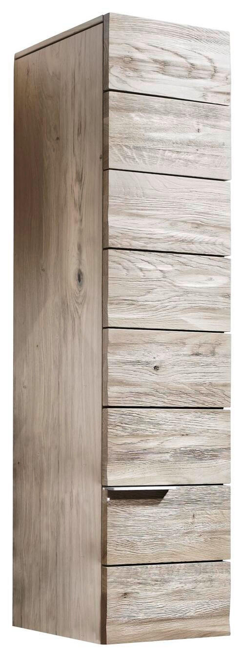 MIDISCHRANK 32/128/35 cm  - Eichefarben/Silberfarben, Natur, Glas/Holz (32/128/35cm) - Voglauer