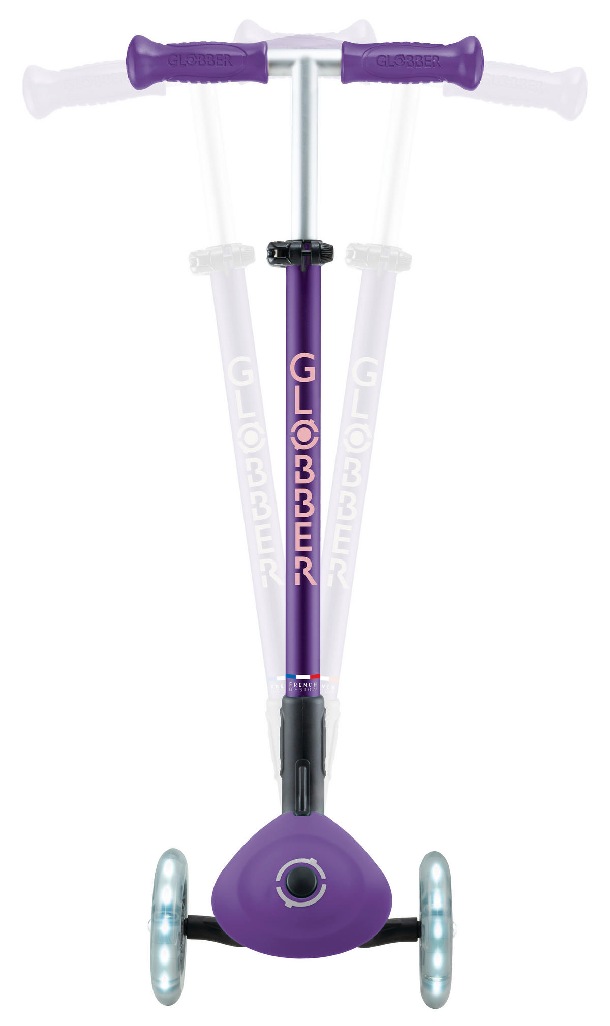 KINDERSCOOTER PRIMO FOLDABLE PLUS LIGHTS  - Hellrosa/Lila, LIFESTYLE, Kunststoff (57,5/28/82,5cm) - GLOBBER