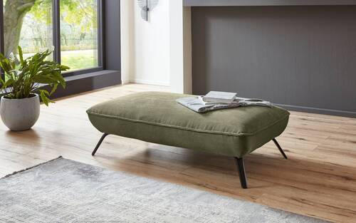 HOCKER in Textil Grau  - Schwarz/Grau, Design, Textil/Metall (142/43/80cm) - Moderano
