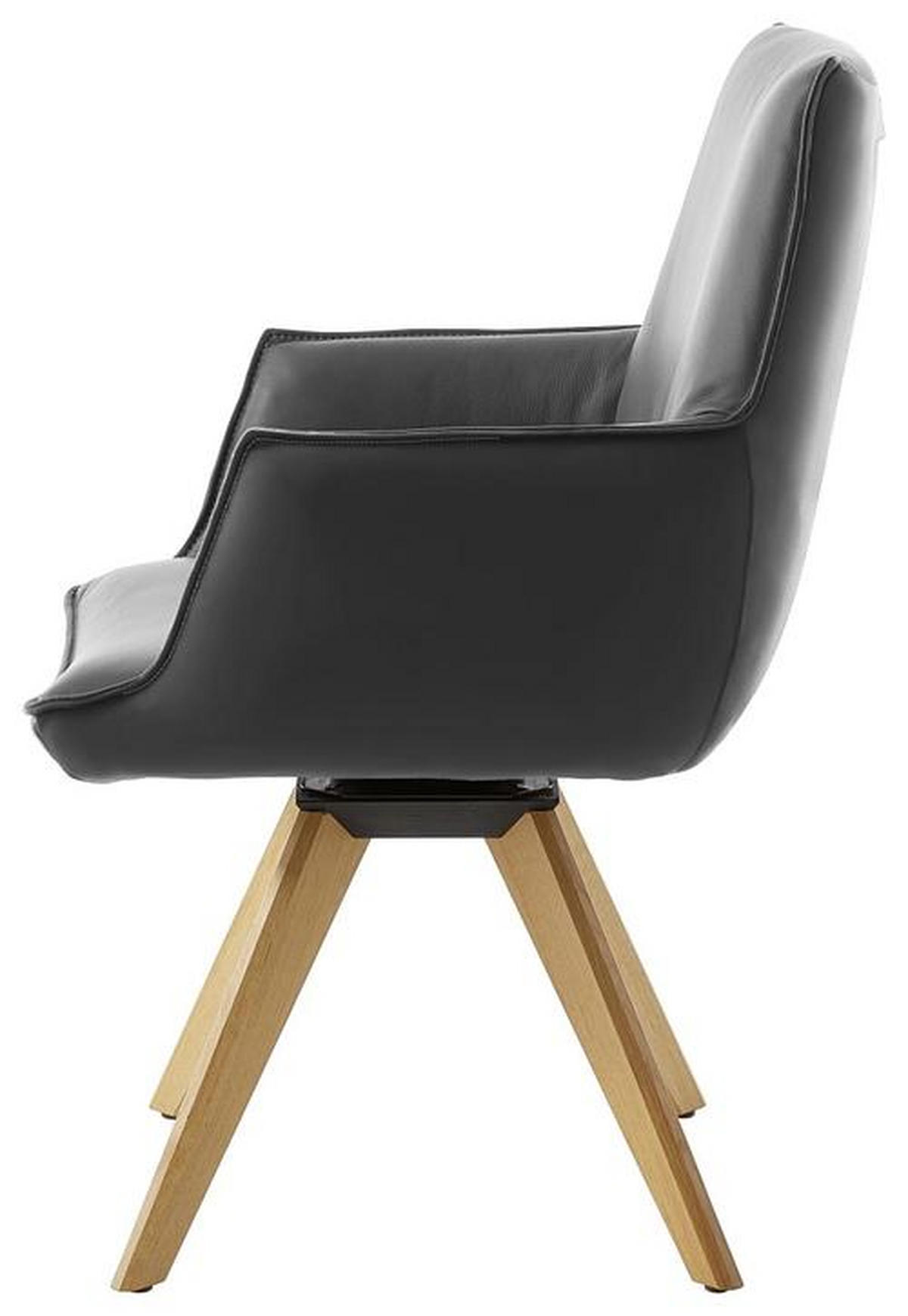 ARMLEHNSTUHL  in Echtleder pigmentiert  - Eichefarben/Dunkelbraun, Design, Leder/Holz (64/93/65cm) - Ambiente