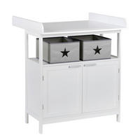 WICKELKOMMODE roba Hamburg Weiß  - Silberfarben/Weiß, Basics, Holzwerkstoff/Kunststoff (87/100/75/40cm) - Roba