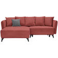 ECKSOFA in Chenille Dunkelrot  - Schwarz/Grau, LIFESTYLE, Textil/Metall (172/255cm) - Carryhome