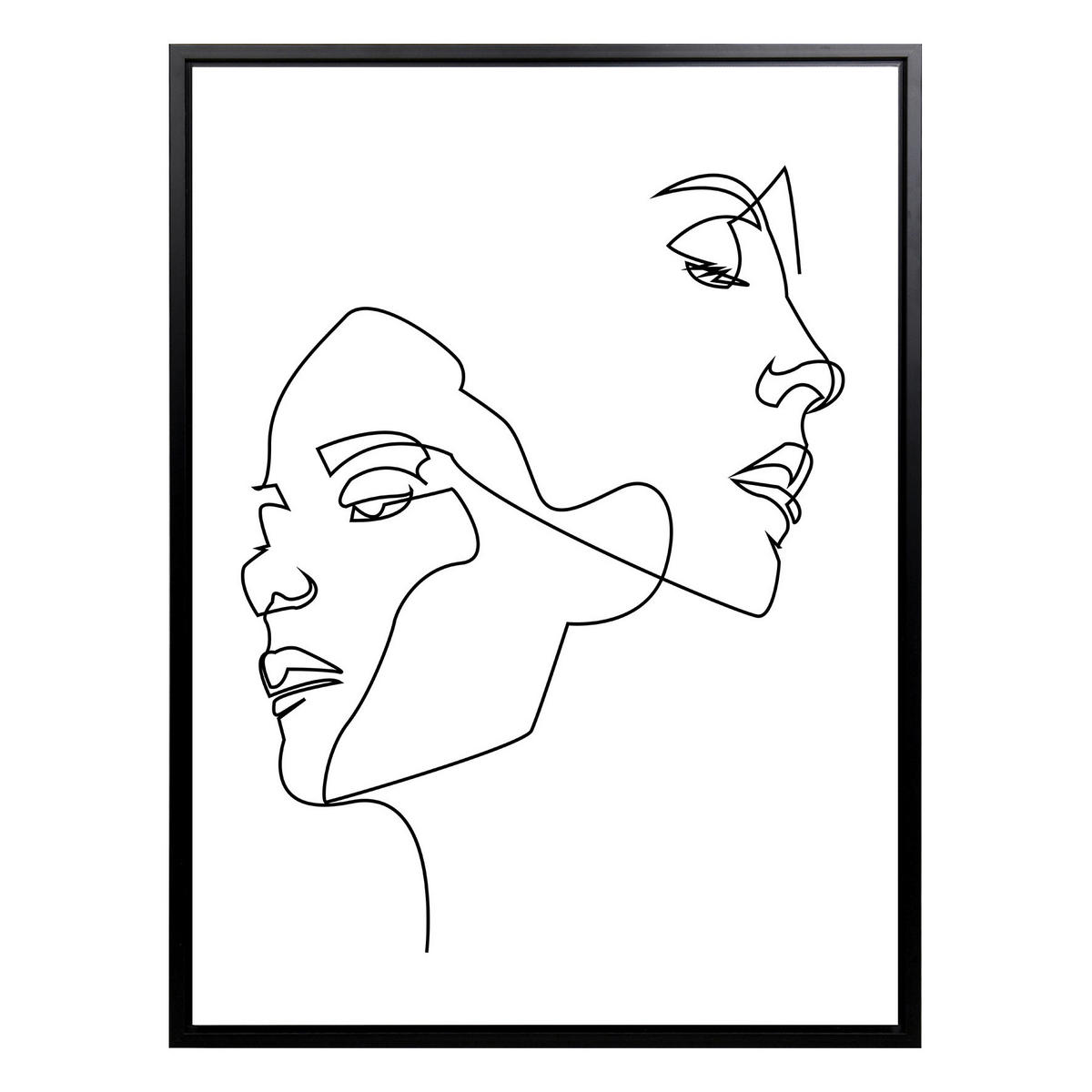 KUNSTDRUCK 45/60 cm  - Schwarz/Weiß, Trend, Holzwerkstoff/Kunststoff (45/60cm) - Monee