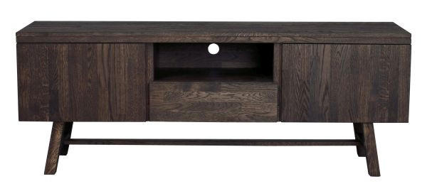 TV-BÄNK i massiv ek mörkbrun  - mörkbrun, Design, trä (160/60/45cm) - Rowico