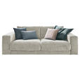 2-SITZER-SOFA in Cord Hellgrau  - Hellgrau/Schwarz, Design, Kunststoff/Textil (230/85/127cm) - Hom`in