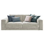 2-SITZER-SOFA in Cord Hellgrau  - Hellgrau/Schwarz, Design, Kunststoff/Textil (230/85/127cm) - Hom`in
