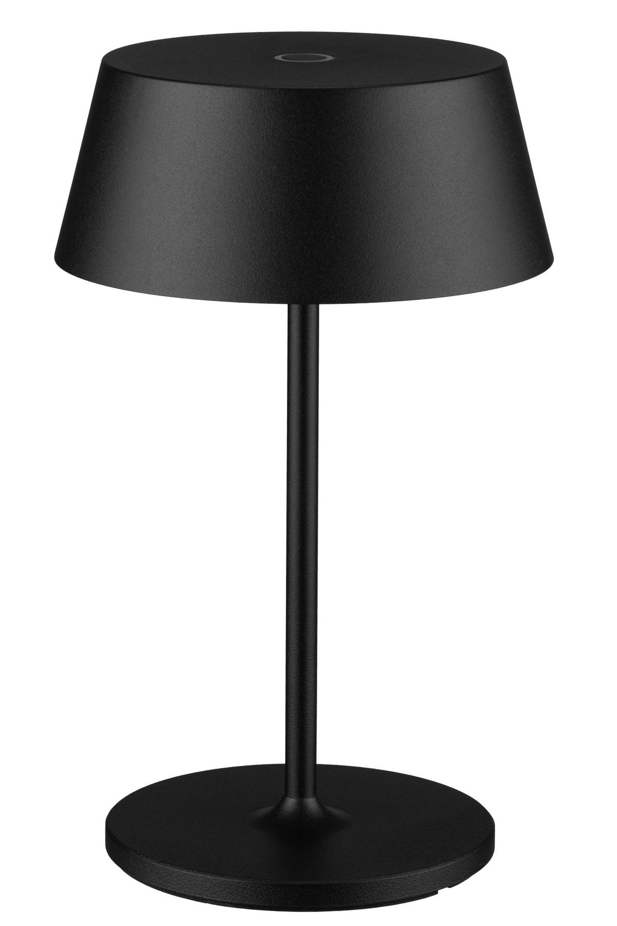 AKKU-TISCHLEUCHTE Naos 15/25 cm  - Schwarz, Design, Kunststoff/Metall (15/25cm) - Dieter Knoll