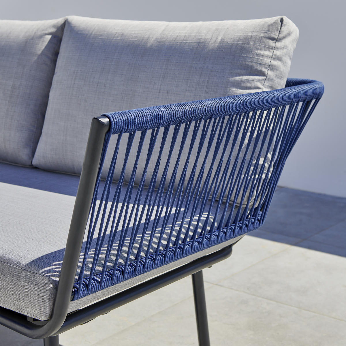 MOBILIER TERASĂ ȘI LOUNGE  150/218 cm   - gri deschis/albastru, Modern, metal/textil (150/218cm) - Ambia Garden