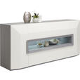 SIDEBOARD Porto  in 200/90/52 cm  - Hellgrau/Schwarz, Design, Holz/Holzwerkstoff (200/90/52cm) - Ambiente