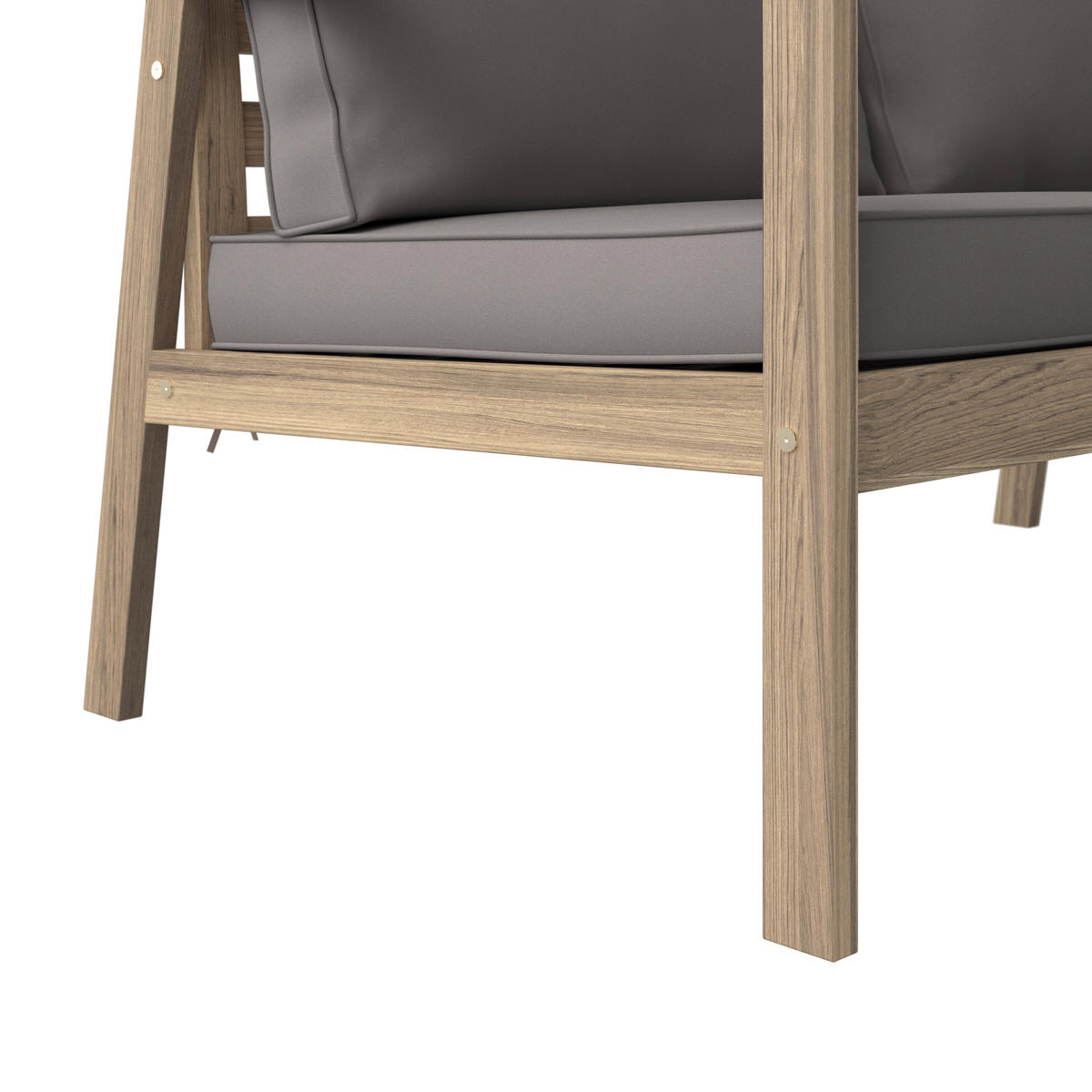 VRTNI SET   drvo, tekstil  svijetlo siva, boje tikovine    - boje tikovine/svijetlo siva, Moderno, drvo/tekstil (85/116/60/35/72/72/55/64/64cm) - Ambia Garden