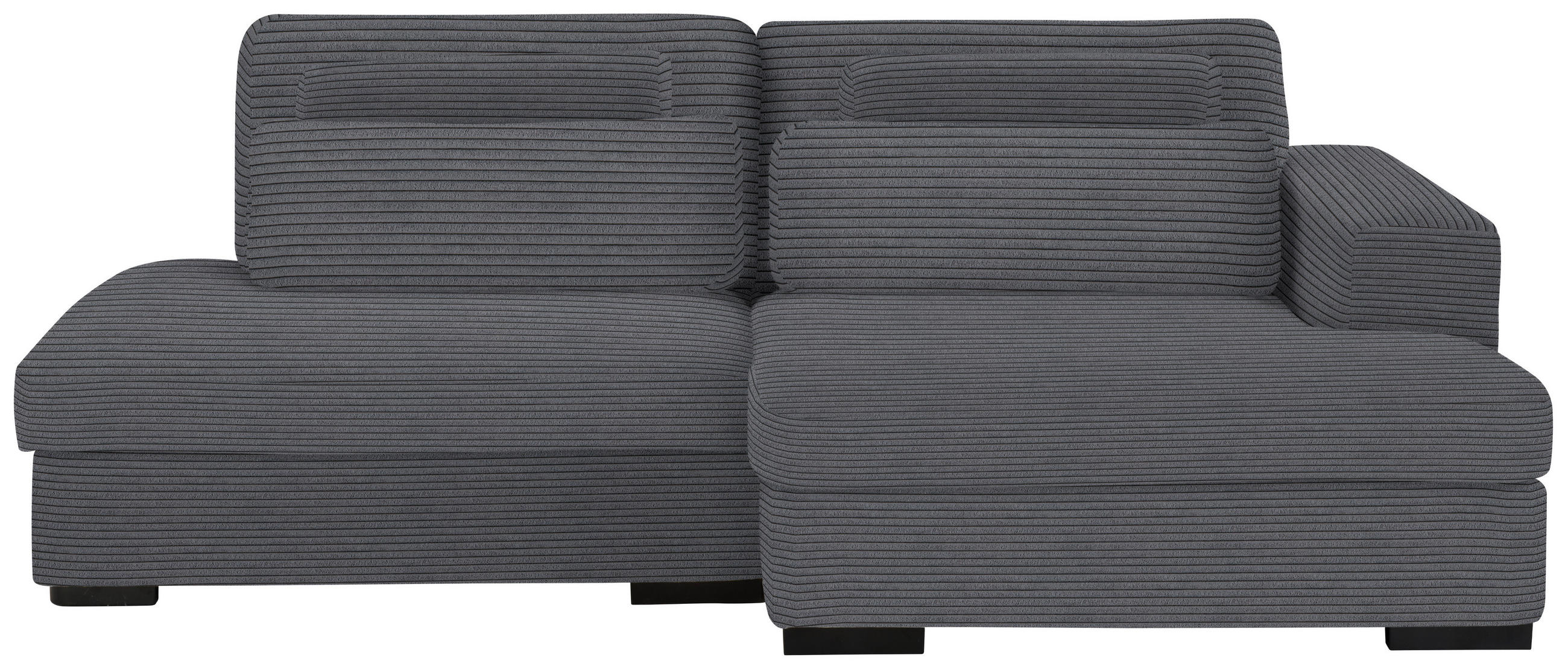ECKSOFA Dunkelgrau Cord  - Dunkelgrau/Schwarz, Design, Kunststoff/Textil (223/158cm) - Lomoco