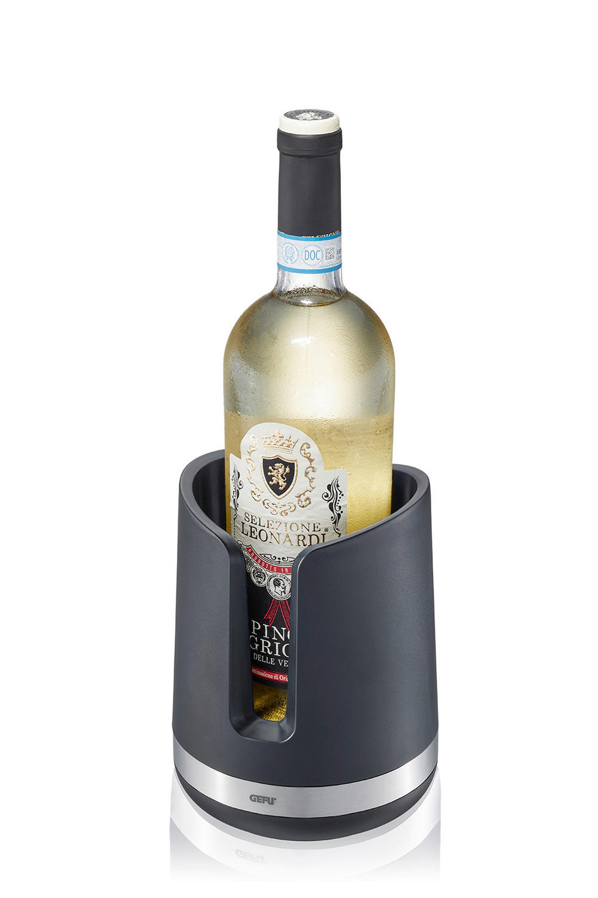 FLASCHENKÜHLER - Edelstahlfarben/Schwarz, KONVENTIONELL, Kunststoff/Metall (12,6/15,7cm) - Gefu